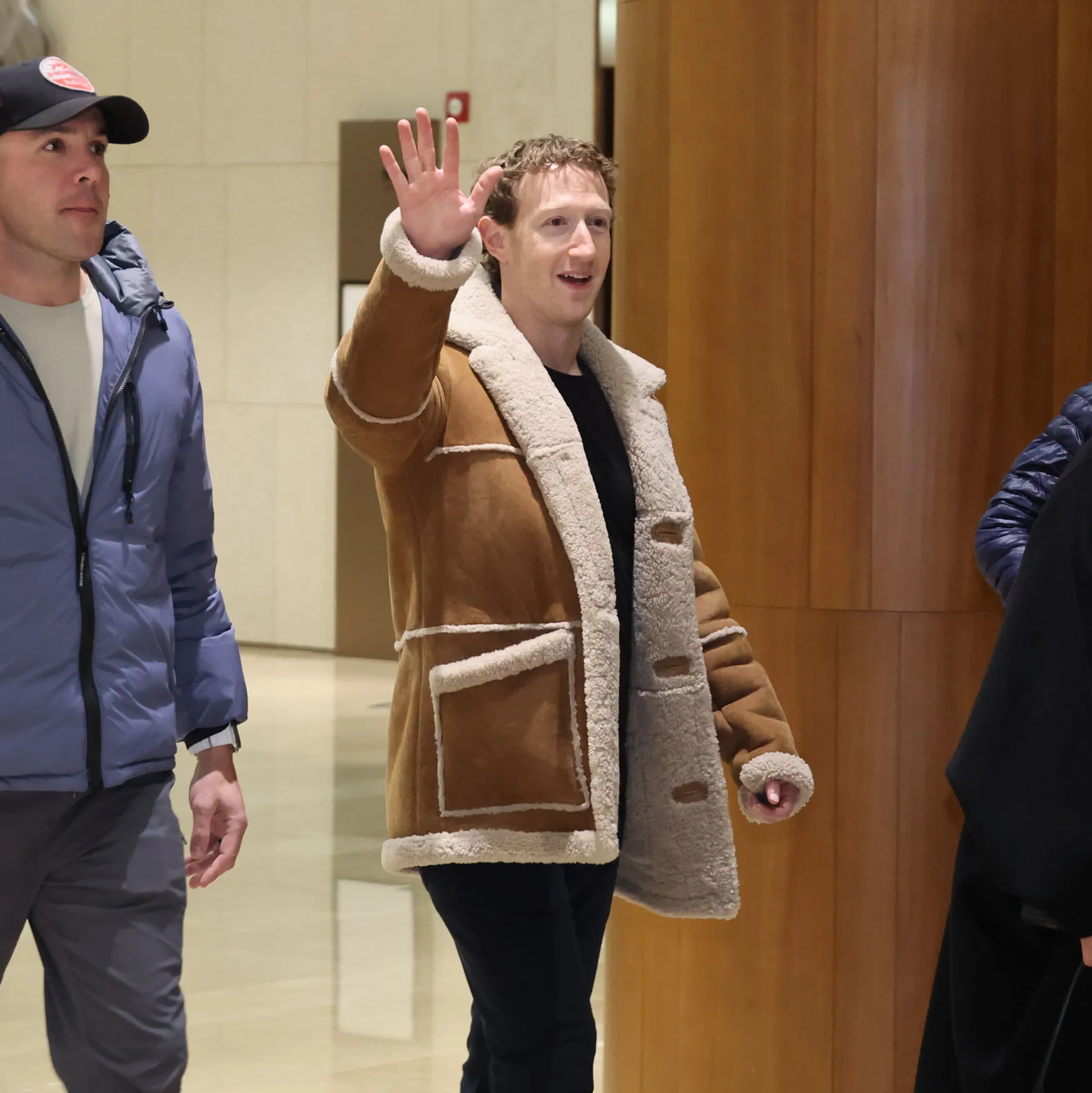 Photo of Mark Zuckerberg wearing a Maverick Sheepskin Rancher coat, illustrating how the stereotypical developer look has evolved beyond hoodies and flip-flops